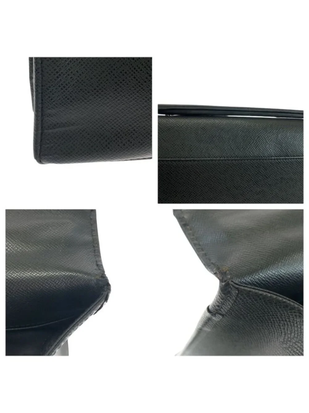 Louis Vuitton Taiga Angara Ardoise Black Business Bag Handbag